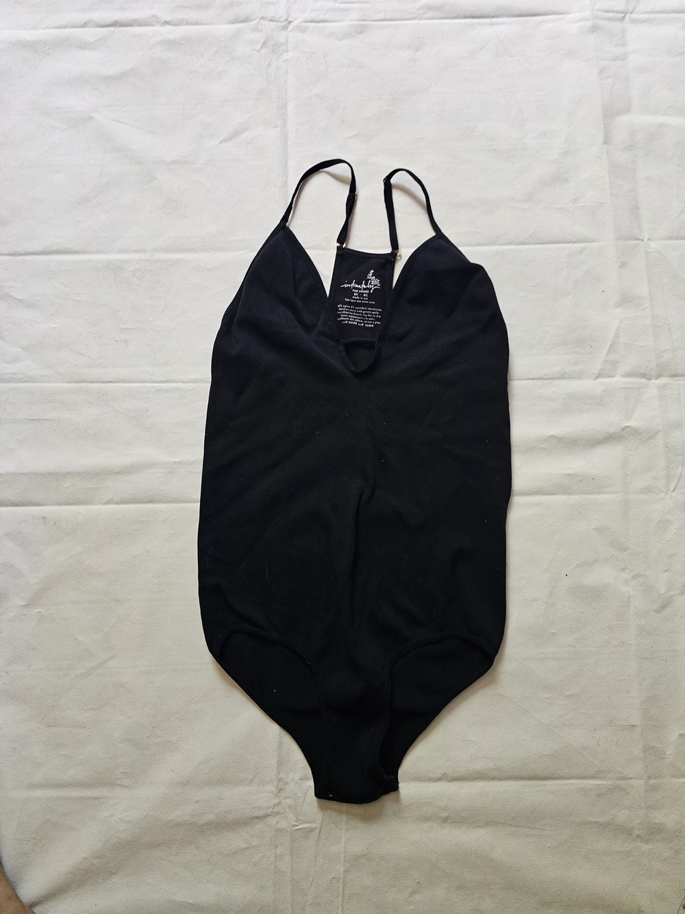 Free People Black V‑Neck Bodysuit